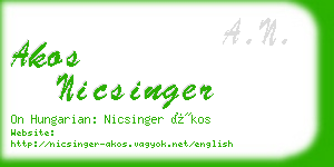 akos nicsinger business card